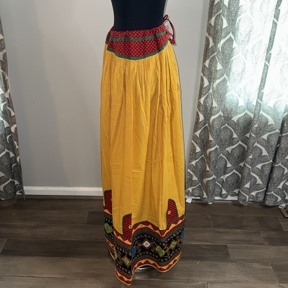 Vintage Gypsy Banjara Hippie Patchwork Embroidered Maxi Skirt SZ Large - Picture 3 of 7
